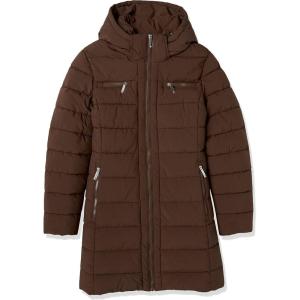 imageTommy Hilfiger women Solid Long Puffer Untrimmed Hood Long JacketBrown
