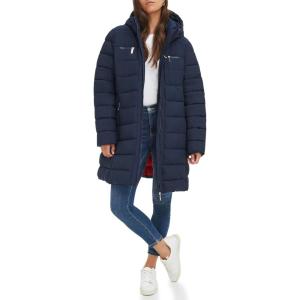 imageTommy Hilfiger women Solid Long Puffer Untrimmed Hood Long JacketNavy