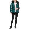 image:imageDKNY Womens Faux Fur Trim Hood Down Puffer CoatForest Green Short Puffer With Faux Fur Hood