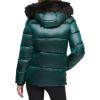 image:imageDKNY Womens Faux Fur Trim Hood Down Puffer CoatForest Green Short Puffer With Faux Fur Hood