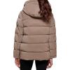 image:imageDKNY Womens Faux Fur Trim Hood Down Puffer CoatTaupe