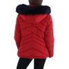 image:imageTommy Hilfiger Womens Chevoron Fur Hooded Short Puffer Jacket With Cinched WaistCrimson
