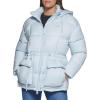 image:imageLevis Womens Megan Hooded Quilted Puffer Jacket With Adjustable WaistPlein Air Light Blue