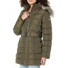 image:imageTommy Hilfiger Womens Fur Long Puffer Hooded Belt JacketJuniper