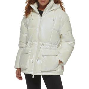 image:imageLevis Womens Megan Hooded Quilted Puffer Jacket With Adjustable WaistNew Polished Cream