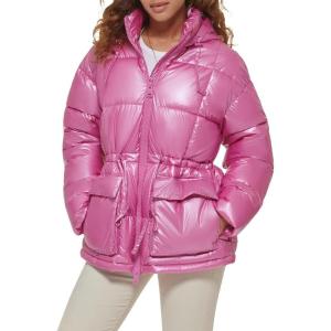 image:imageLevis Womens Megan Hooded Quilted Puffer Jacket With Adjustable WaistPolished Pink