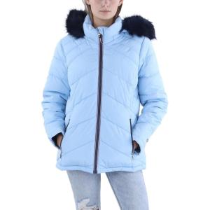 image:imageTommy Hilfiger womens Fur Hood Zip Up Short Puffer JacketCerulean