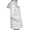 image:imageCalvin Klein Womens Casual Hooded Zip Front Puffer Long Sleeve CoatClassic Dove Grey