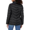 image:imageCalvin Klein Womens Classic Hooded Zip Front Puffer CoatMid Length Chevron Ebony