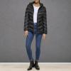 image:imageCalvin Klein Womens Classic Hooded Zip Front Puffer CoatMid Length Chevron Ebony