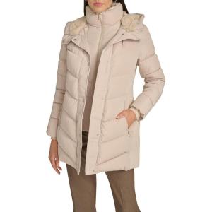 image:imageCalvin Klein Womens Casual Hooded Zip Front Puffer Long Sleeve CoatBarley