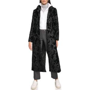 image:imageCalvin Klein Womens Faux Fur Jacket Petite Standard PlusVelvet Black