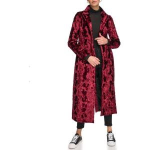 image:imageCalvin Klein Womens Faux Fur Jacket Petite Standard PlusVelvet Burgundy