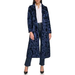 image:imageCalvin Klein Womens Faux Fur Jacket Petite Standard PlusVelvet Navy