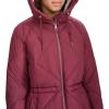 image:imageLevis Womens Soft Sherpa Lined Diamond Quilted Long Parka Jacket Standard amp Plus SizesNew Burgundy