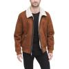 image:imageDKNY Mens Faux Shearling Bomber Jacket With Faux Fur CollarBrown