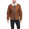 image:imageDKNY Mens Faux Shearling Bomber Jacket With Faux Fur CollarBrown