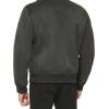 image:imageDKNY Mens Faux Shearling Bomber Jacket With Faux Fur CollarJet Grey