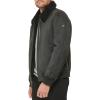 image:imageDKNY Mens Faux Shearling Bomber Jacket With Faux Fur CollarJet Grey