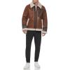 image:imageDKNY Mens Faux Shearling Bomber Jacket With Faux Fur CollarShearling Brown