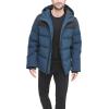 image:imageDKNY Mens Mixed Media Quilted Puffer JacketBlue Steel