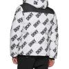 image:imageDKNY Mens Mixed Media Quilted Puffer JacketQuilted White Logo Print