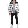 image:imageDKNY Mens Mixed Media Quilted Puffer JacketQuilted White Logo Print