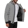 image:imageDKNY Mens Quilted Performance Hooded Bomber JacketQuilted Heather Grey