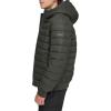 image:imageDKNY Mens Quilted Performance Hooded Bomber JacketRubberized Dark Olive