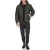 image:imageDKNY Mens Quilted Performance Hooded Bomber JacketRubberized Dark Olive