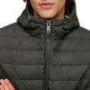 image:imageDKNY Mens Quilted Performance Hooded Bomber JacketRubberized Dark Olive