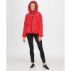 image:imageKARL LAGERFELD womens Stand Collar Short Puffer JacketHooded Red
