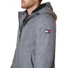 image:imageTommy Hilfiger Mens Soft Shell Fashion Bomber With Contrast Bib and HoodHeather Grey Sherpa Lined W Patch