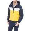 image:imageTommy Hilfiger Mens Soft Shell Fashion Bomber With Contrast Bib and HoodYellowNavy