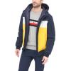 image:imageTommy Hilfiger Mens Soft Shell Fashion Bomber With Contrast Bib and HoodYellowNavy