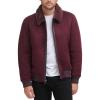 image:imageDKNY Mens Faux Shearling Bomber Jacket With Faux Fur CollarMulberry