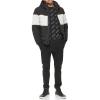 image:imageDKNY Mens Quilted Performance Hooded Bomber JacketBlack White Stripe Stretch