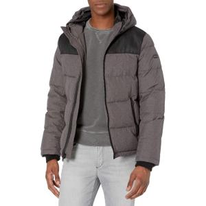 image:imageDKNY Mens Mixed Media Quilted Puffer JacketHeather Charcoal