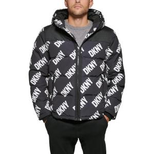 image:imageDKNY Mens Mixed Media Quilted Puffer JacketQuilted BlackPurple