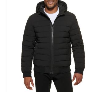 image:imageDKNY Mens Quilted Performance Hooded Bomber JacketBlack