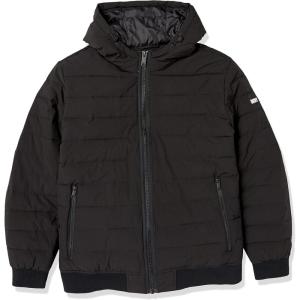 image:imageDKNY Mens Quilted Performance Hooded Bomber JacketQuilted Black
