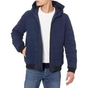 image:imageDKNY Mens Quilted Performance Hooded Bomber JacketQuilted Navy