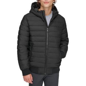 image:imageDKNY Mens Quilted Performance Hooded Bomber JacketRubberized Black