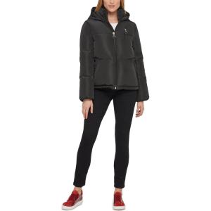 image:imageKARL LAGERFELD womens Stand Collar Short Puffer JacketHooded Black