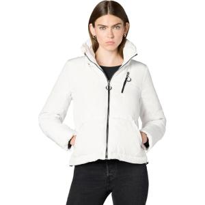 image:imageKARL LAGERFELD womens Stand Collar Short Puffer JacketHooded White