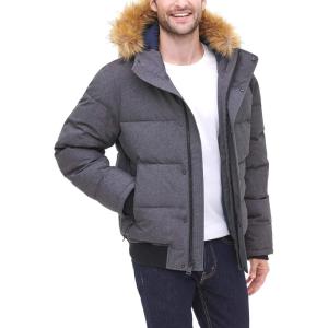 image:imageTommy Hilfiger Mens Arctic Cloth Quilted Snorkel Bomber Jacket Standard and Big amp TallHeather Charcoal