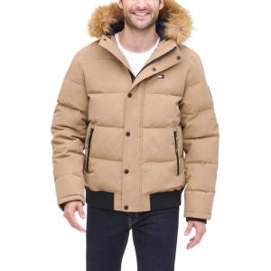 image:imageTommy Hilfiger Mens Arctic Cloth Quilted Snorkel Bomber Jacket Standard and Big amp TallKhaki