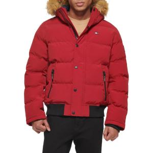 image:imageTommy Hilfiger Mens Arctic Cloth Quilted Snorkel Bomber Jacket Standard and Big amp TallRed