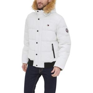 image:imageTommy Hilfiger Mens Arctic Cloth Quilted Snorkel Bomber Jacket Standard and Big amp TallWhite