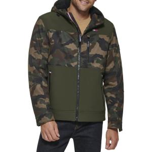 image:imageTommy Hilfiger Mens Filled Soft Shell Hooded Open Bottom Jacket With Full Sherpa LiningCamouflage Combo